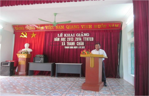 GDTX-CN: Trung tâm học tập cộng đồng xã Thanh Chăn tổ chức khai giảng năm học mới 2013 – 2014