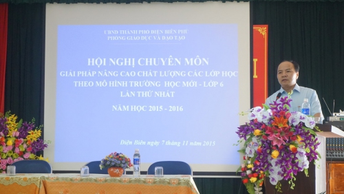 Văn phòng. Phòng Giáo dục và Đào tạo Thành phố Điện Biên Phủ tổ chức Hội nghị chuyên môn “Giải pháp nâng cao chất lượng các lớp học theo mô hình trường học mới – lớp 6 lần thứ nhất, năm học 2015-2016”.