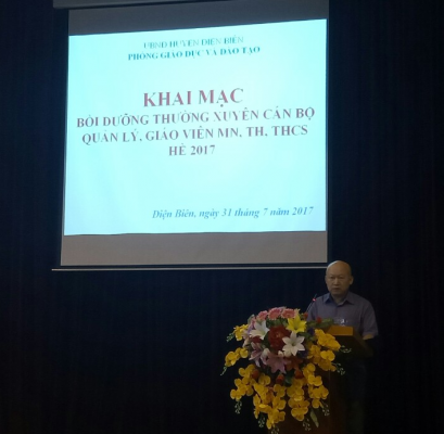 CNTT&NCKH- Phòng Giáo dục và Đào tạo huyện Điện Biên tổ chức bồi dưỡng thường xuyên cán bộ quản lý, giáo viên Mầm non, Tiểu học, THCS hè 2017