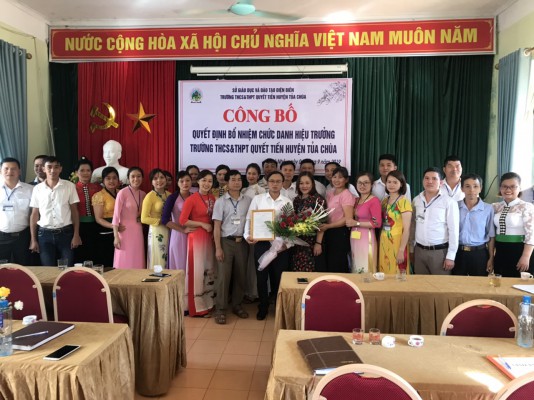 Công bố Quyết định bổ nhiệm Hiệu trưởng trường Trung học cơ sở và Trung học phổ thông Quyết Tiến.