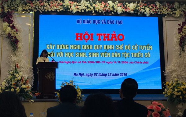 GDTX&CN-  Bộ Giáo dục và Đào tạo tổ chức Hội thảo lấy ý kiến góp ý dự thảo Nghị định quy định chế độ cử tuyển đối với học sinh, sinh viên dân tộc thiểu số